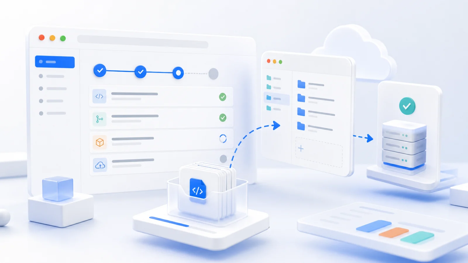 Release process with successive steps and a validation marker.